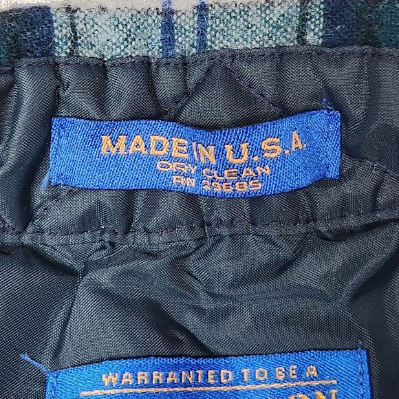 Vtg Pendleton‎ Shirt Mens XL 100% Wool Button Down Green Plaid Heritage Outdoors - Picture 10 of 11